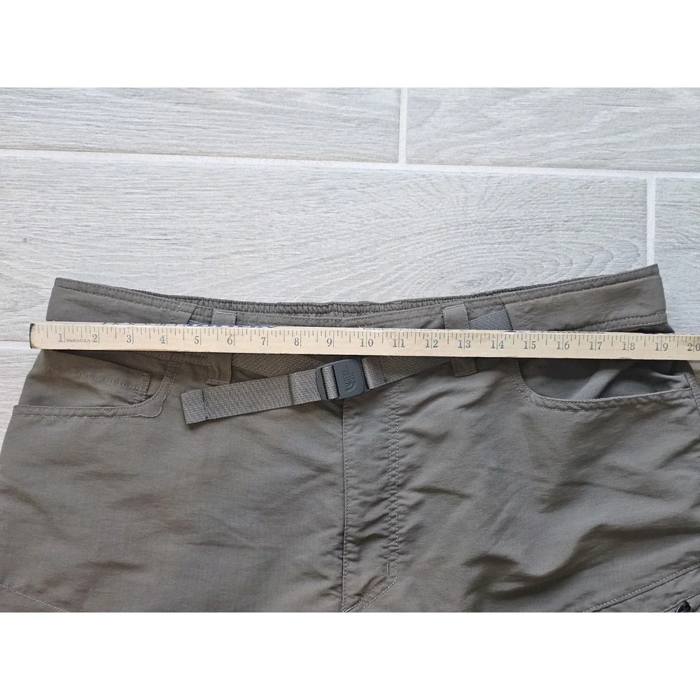 The North Face Paramount Trail Shorts Mens XL Olive Nylon Belted Cargo Hiking